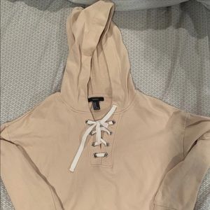 Cropped hoodie with Lace Up Front